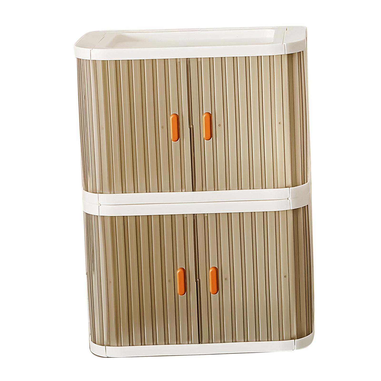 Opvouwbare Desktop Opbergdoos met 2-weg Roldeur Stapelbaar Ruime Capaciteit Container voor Make-up Keuken