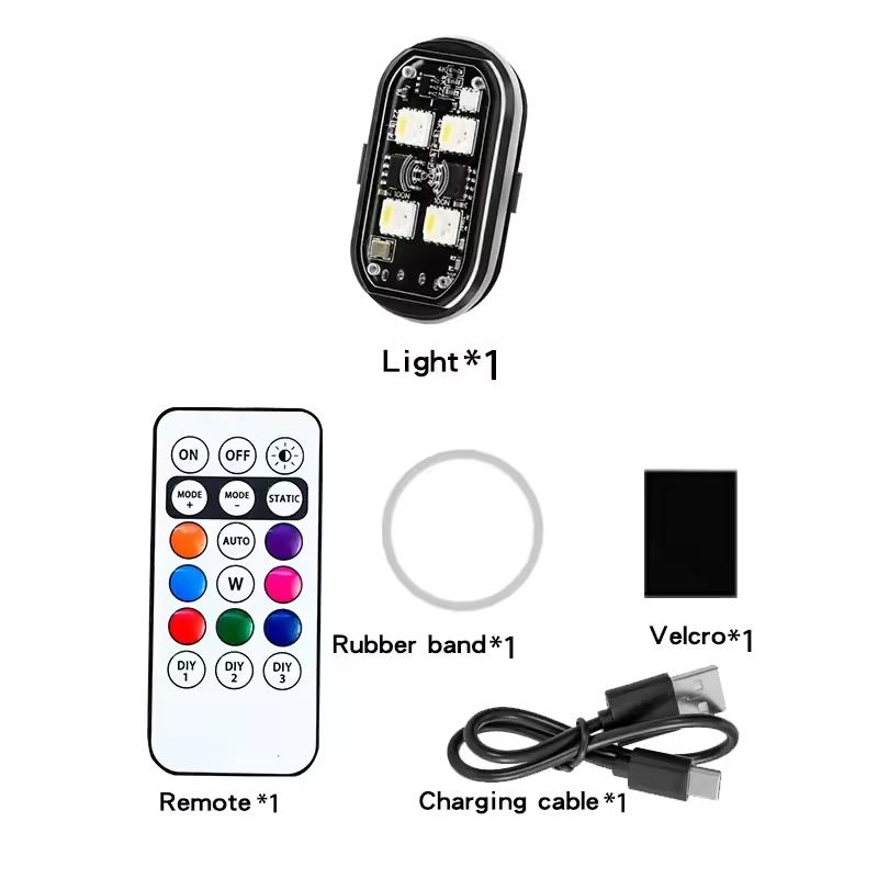 

RGB Led Car Strobe Lights Motorcycle LED Flash Position Wireless Light Aircraft Airplane Helicopter Warning Lights Accessories