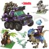 Jurský svět Dinopark Tyrannosaurus Rex Pterosauria Série nákladních aut Stavebnice Dinosauří auto Kostky Hračky Dětské dárky