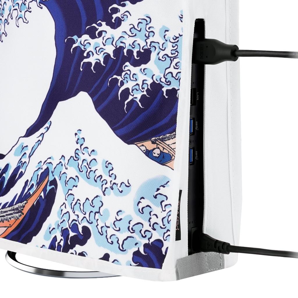 PlayVital Dust Cover Pattern Design for New Version PS5 Slim Disc Nylon Dust Cover Compatible with PS5 Slim Disc Version Console Great (Vertical)