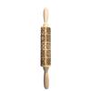 Kitchen Wooden Embossed Rolling Pin Baking Square Window Pattern Cookie Roller Diy Baking Tool Pastry Decorating Roller