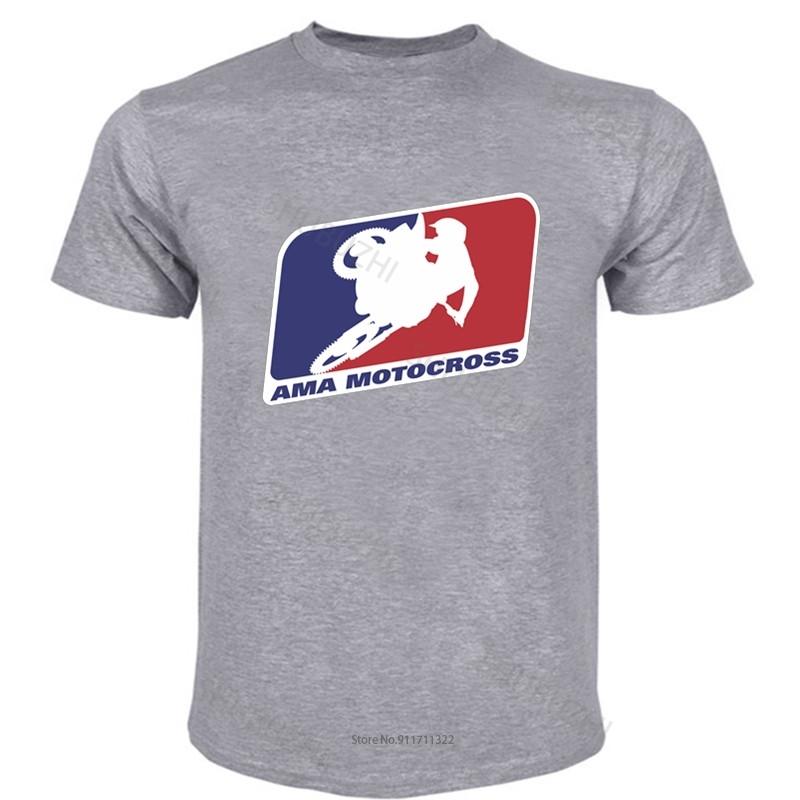 Mens Short Sleeve T Shirt AMA Motocross Superbikes Motorbike Heather Cotton T-shirt Fashion Tee-shirt Male Summer Tops