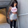 Summer European and American women's T-shirt, small vest, letter-printed crop top