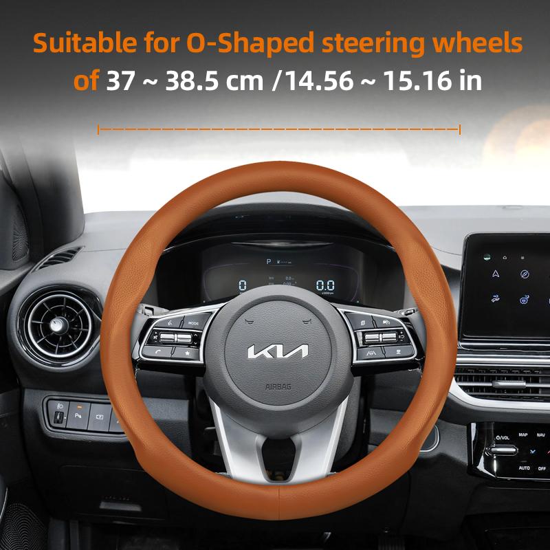 Suitable for Kia Ultra-Thin Breathable Leather Steering Wheel Cover Suitable for Ceed Jd Picanto Sportage 3 2019 Ev3 Rio 4 Cerato 2 Stonic Niro Xceed