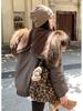 Women’s Short Windproof Thicken Warm Winter Jacket With Big Fur Lapel