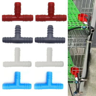 10/50/100Pcs Multi-Barbed 3-way Joints 8mm 9mm 9.5mm Rabbit Polecat Fox Drinking Fountain Tee Connectors Animal Drinker Fittings