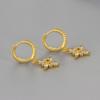 Exquisite Rhinestone Eight Pointed Star Huggie Earrings For Women Niche Minimalist Chic Elegant Studs Jewelry