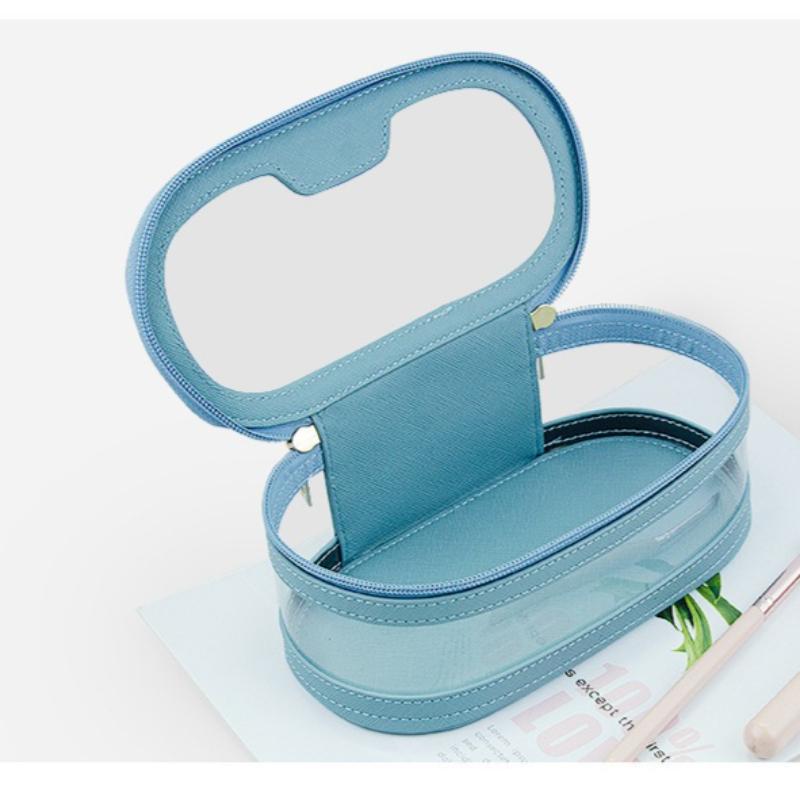 Makeup Bag Woman PU Leather Cosmetic Bags Large Capacity Transparent Washroom Bag Portable Travel Waterproof Mmakeup Box Storage Bag