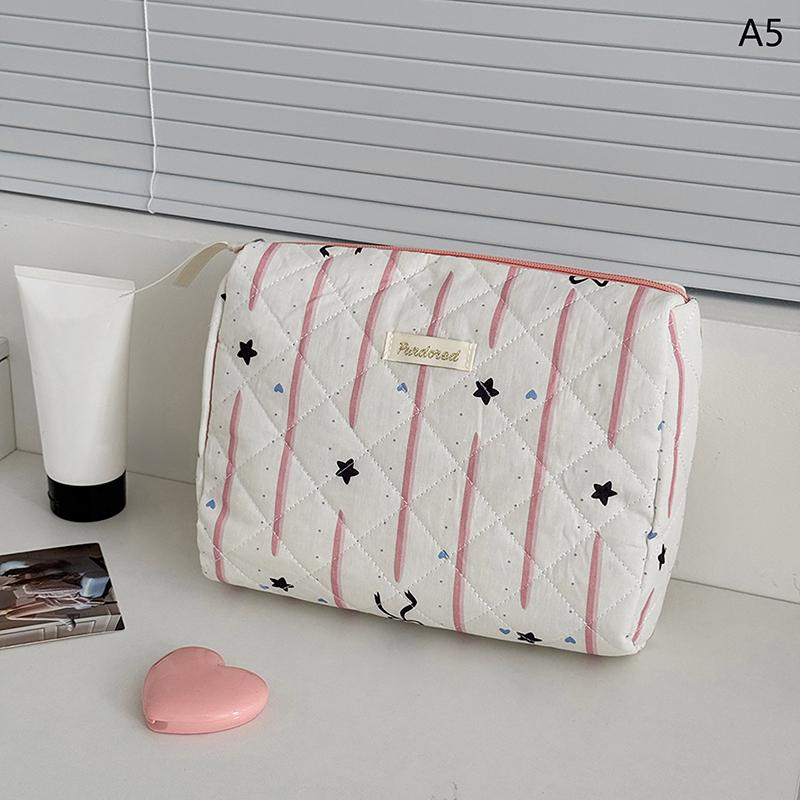 

Винтажная женская косметичка из хлопка, переносная женская косметичка, дорожная сумка-органайзер на молнии, стеганая сумка