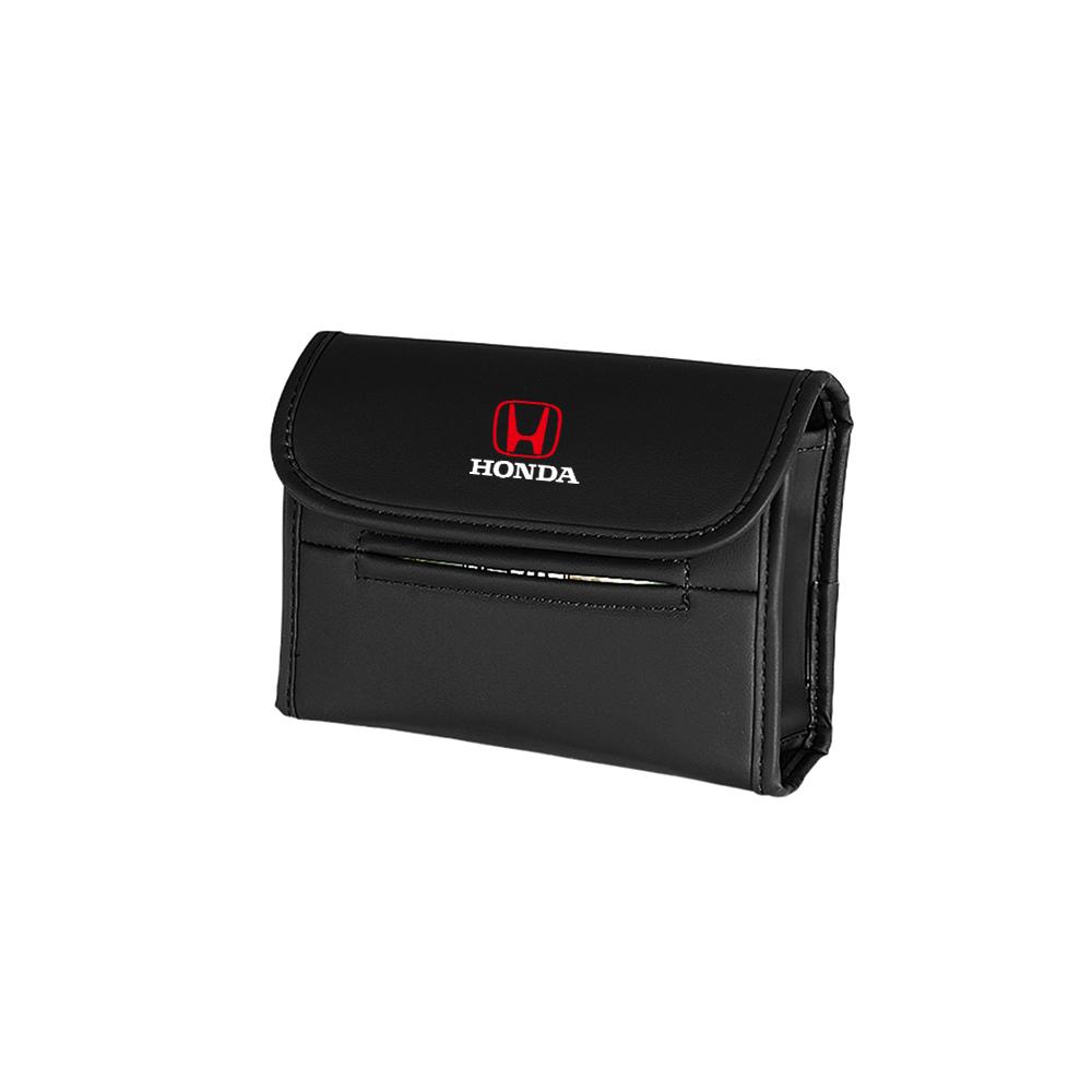 PU Car Tissue Box Sun Visor Seat Back Hanging Mount Car Badge Storage For Honda Fit Civic Jazz Accord CR-Z VTEC Vezel Insight Ajv256
