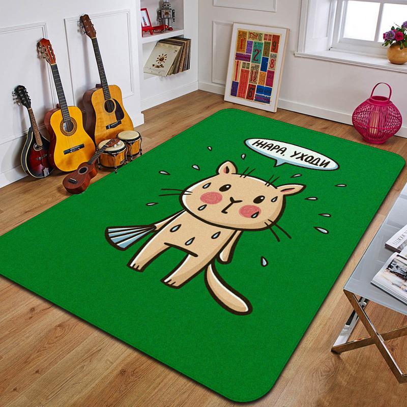 C-Niedliche Katze Bedruckter Teppich Mode Yogamatte Rutschfester Teppich Schlafzimmerdekoration Außenteppich Schlafzimmer Geburtstagsgeschenk