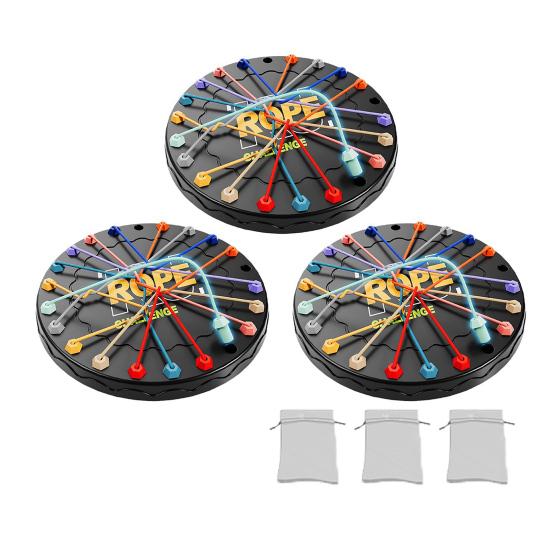 1/2/3 sady Dětská hra na rozmotávání lana Kroucená lana Uzly Výzva Stolní hra Logické myšlení Interaktivní výukové Hračka na rozmotávání elastického lana