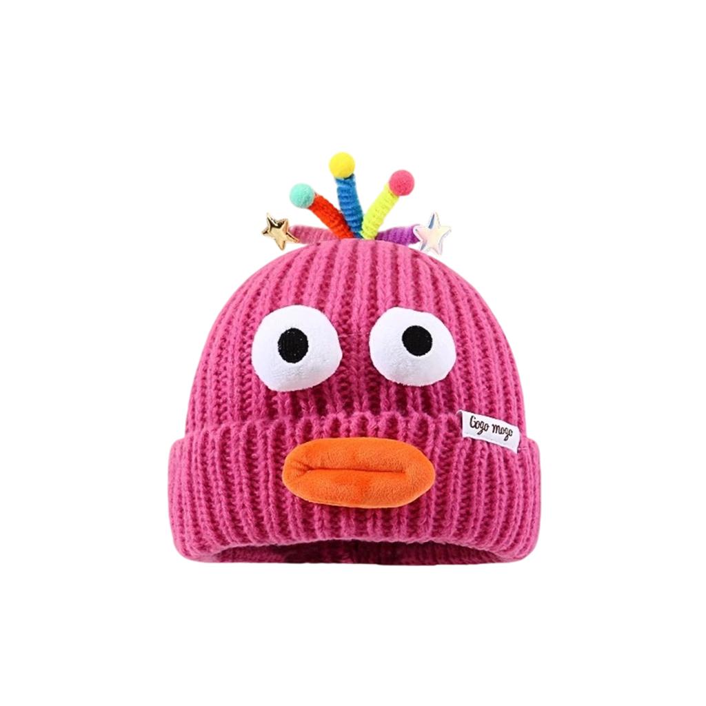 Damenmütze Lustige Cartoon Wurstmaul Wollmütze Gestrickte Ohrenschützmütze Winter Warm Niedlich Großer Kopf Niedliche Lustige Mütze