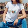 Relax Themed Cat Print for Summer Leisure Time Short Sleeve T Shirt for Women with a Cozy Charming Style