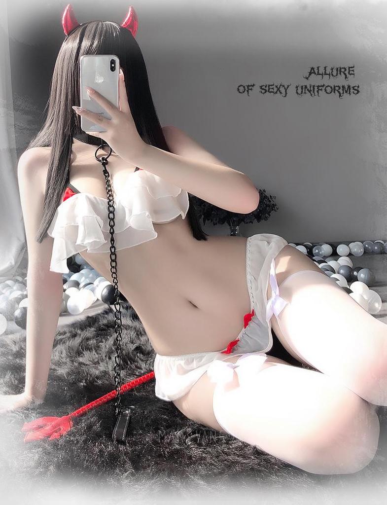 Manyan Sexy Little Devil Halter Neck Lingerie Set - TNY1783