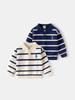 2025 Spring New Arrival: Kids' Striped Polo Collar Knitwear - Trendy and Versatile for Small To Medium Children