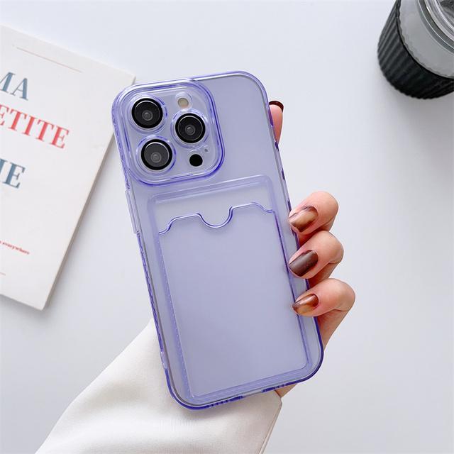 Husa de telefon cu folie de protectie pentru lentile pentru Iphone 14 12 11 13 Pro Max X Xr Xs Max 7 8 14 Plus Slot pentru card de culoare solida Husa din spate moale Tpu