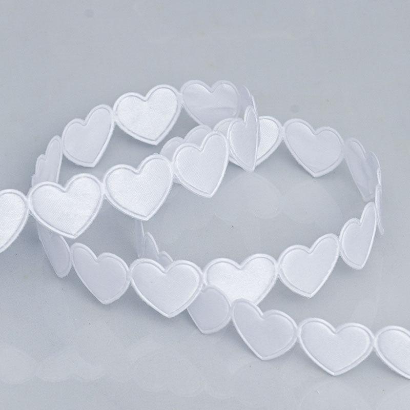 Elegant 1.5cm Heart Polyester Ribbon Flower Ribbon Decorative Materials Peach Heart Ribbon Accessories Gift Boxes Packaging Ribbons Home Decoration