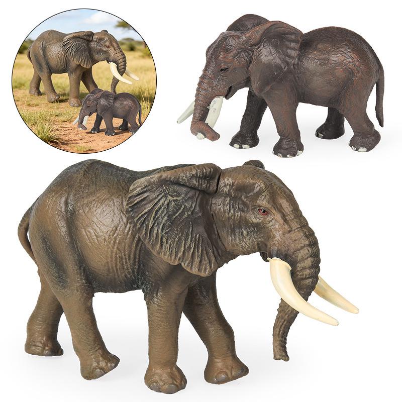 Wildlife Elephant Simulation Toy: African & Asian Elephant Model for Children