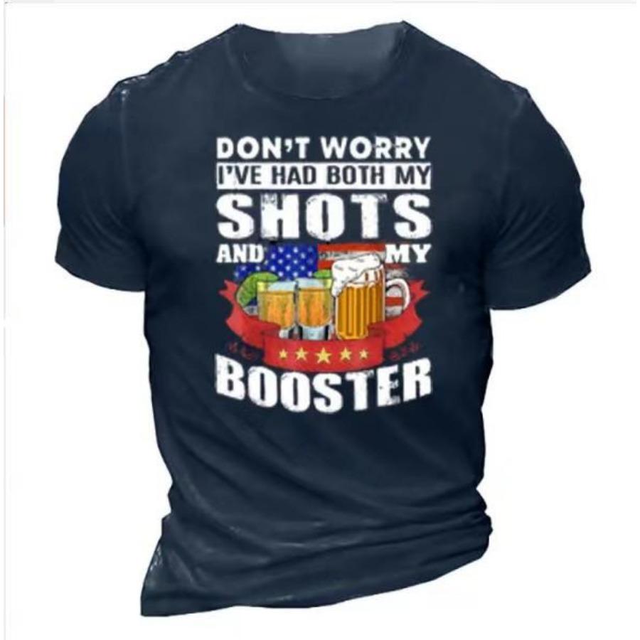 Pánská trička, letní volná, ležérní, módní, kulatý výstřih, 3D potiskem, krátký rukáv, top