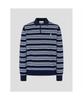 Binpolmen Multi-Stripe Collared Neck Knit Navy