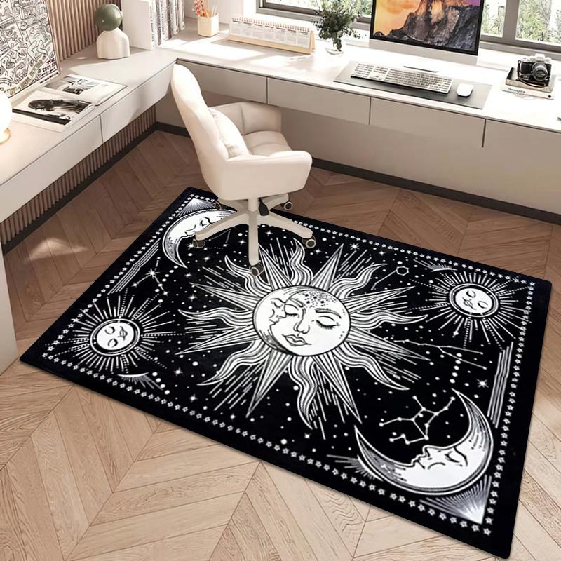 1Pc Sun and Moon Print Rug - Home Decoration Carpet For Living Room Bedroom Flooring Computer Chair Area Rug