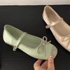 French gentle bow Mary Jane shoes women's shoes inner height increase early spring new ballet shoes with skirt single shoes