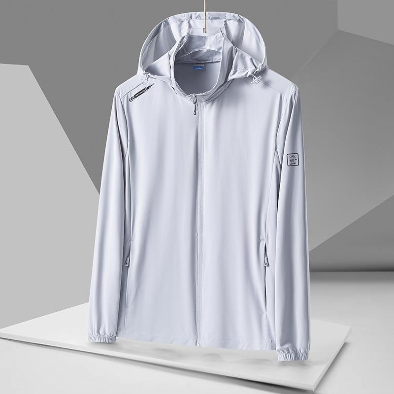 1011 Summer New Sunscreen Clothing Men's Ultra-thin and Breathable Outdoor Ice Silk Sunscreen Clothing Thin Skin Clothing Trendy Brand Jacket