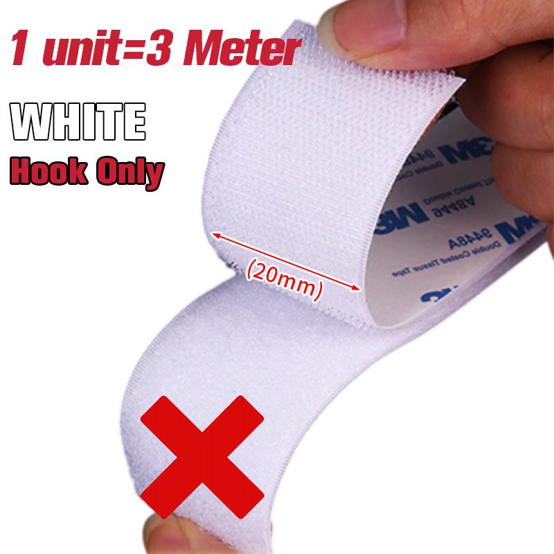 Reusable Self-adhesive Hook and Loop Fastener Tape Magic Nylon Sticker Strips with Glue for DIY Craft Accessories Black White