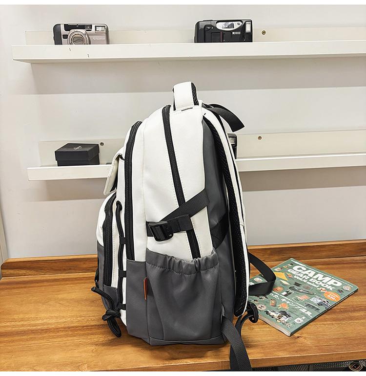 Lulu Japanese Casual Backpack Set: Large Capacity Schoolbag for College, Junior High Students, and Men & Women's Portable Use.