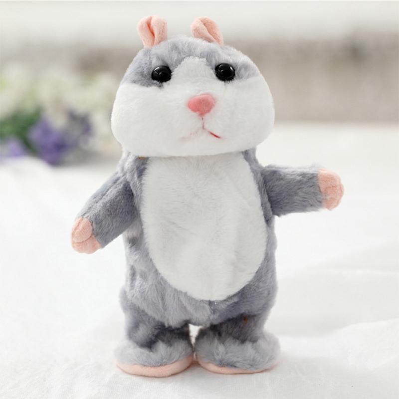 Lovely Talking Plush Hamster Toy, Can Change Voice, Record Sounds, Nod Head or Walk, Early Education