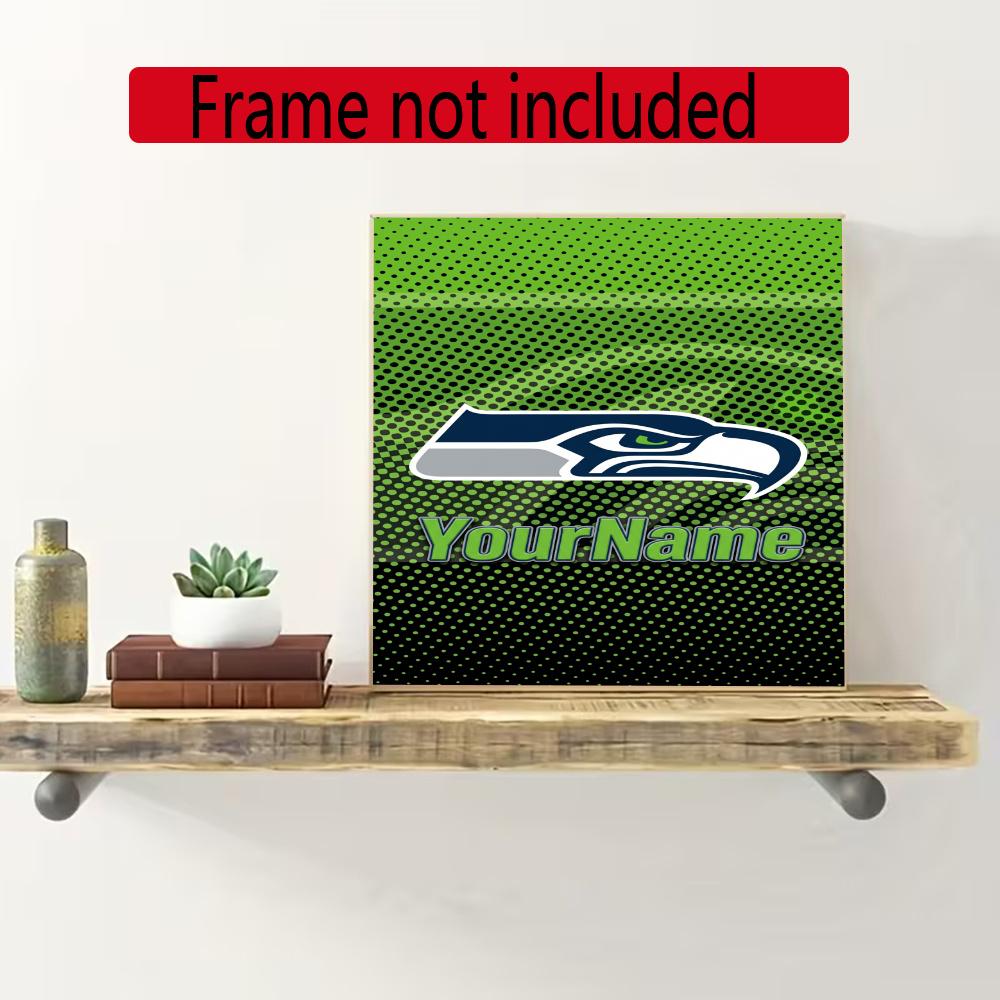 Seattle Seahawks Customize Your Name Diamond Painting Round Diamond Rhinestones Mosaic Diamond Embroidery Wall Paintings Rhinestones Gift Frameless