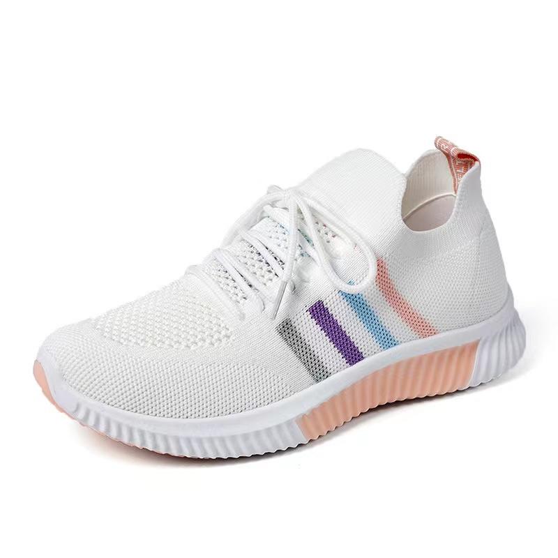 

Женская обувь, новые дышащие спортивные сетчатые универсальные летние полые прогулочные летающие тканые нескользящие женские кроссовки Zapatos De Mujer 40