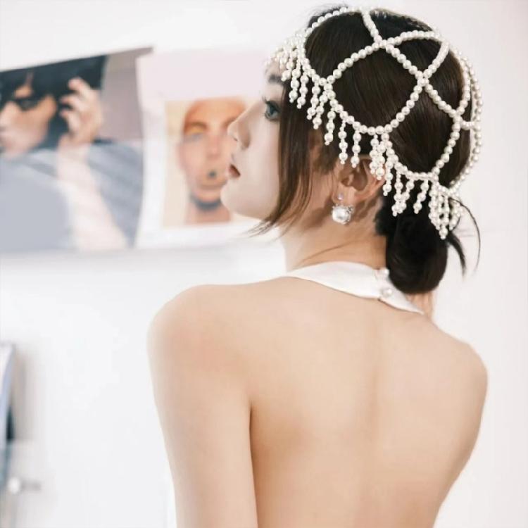 Hand Beaded Pearls Caps Bridal Hat Shimmering Pearls Hat for Bride Wedding Props Bride Costume