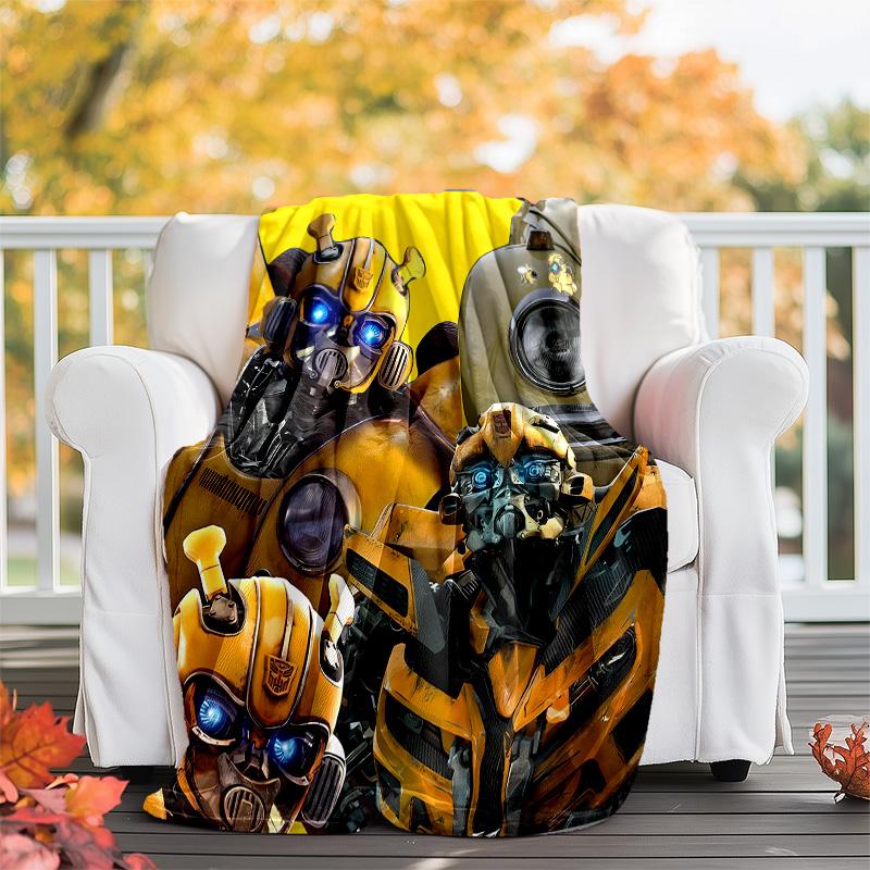 Bumblebee and Optimus Prime1 printed throw blanket—lightweight,soft,warm;versatile blanket for all seasons—perfect as &air-conditioning throw,nap blan