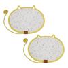 Rounded Pet Scratch Pad for Home Use, Cotton Rope Resting Area with Tail Detail, 2 Piece Set for Floor Use Value