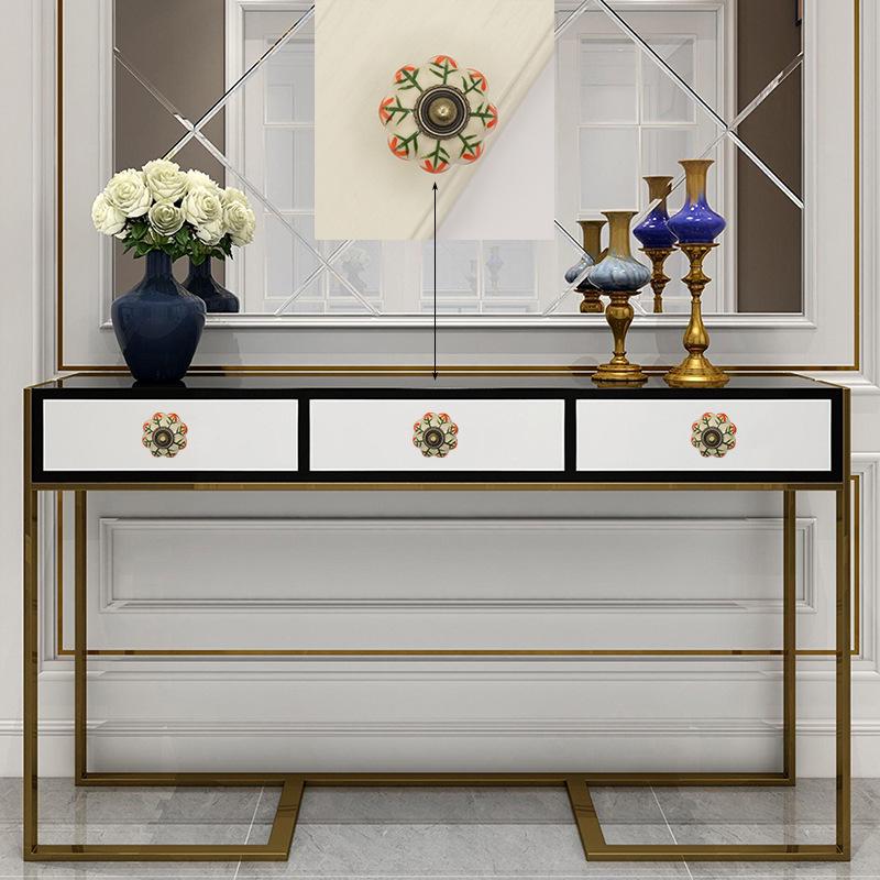 Hand-Painted Ceramic Floral Pumpkin Drawer & Cabinet Handle