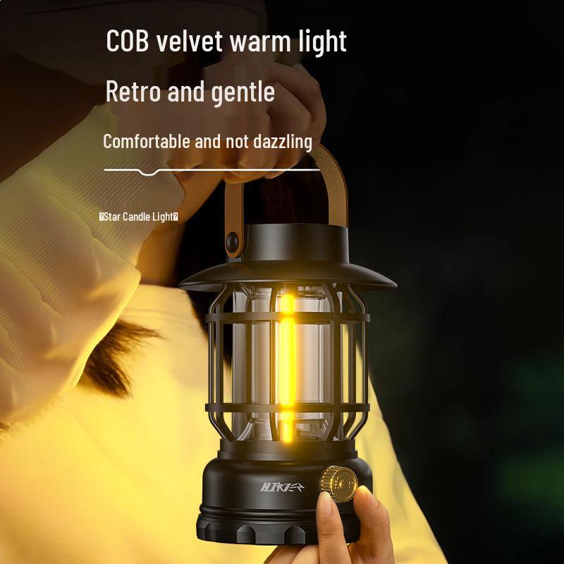 Solar-Powered Long-Lasting Camping Kerosene Lantern for Outdoor Ambient Light and Tent Lighting