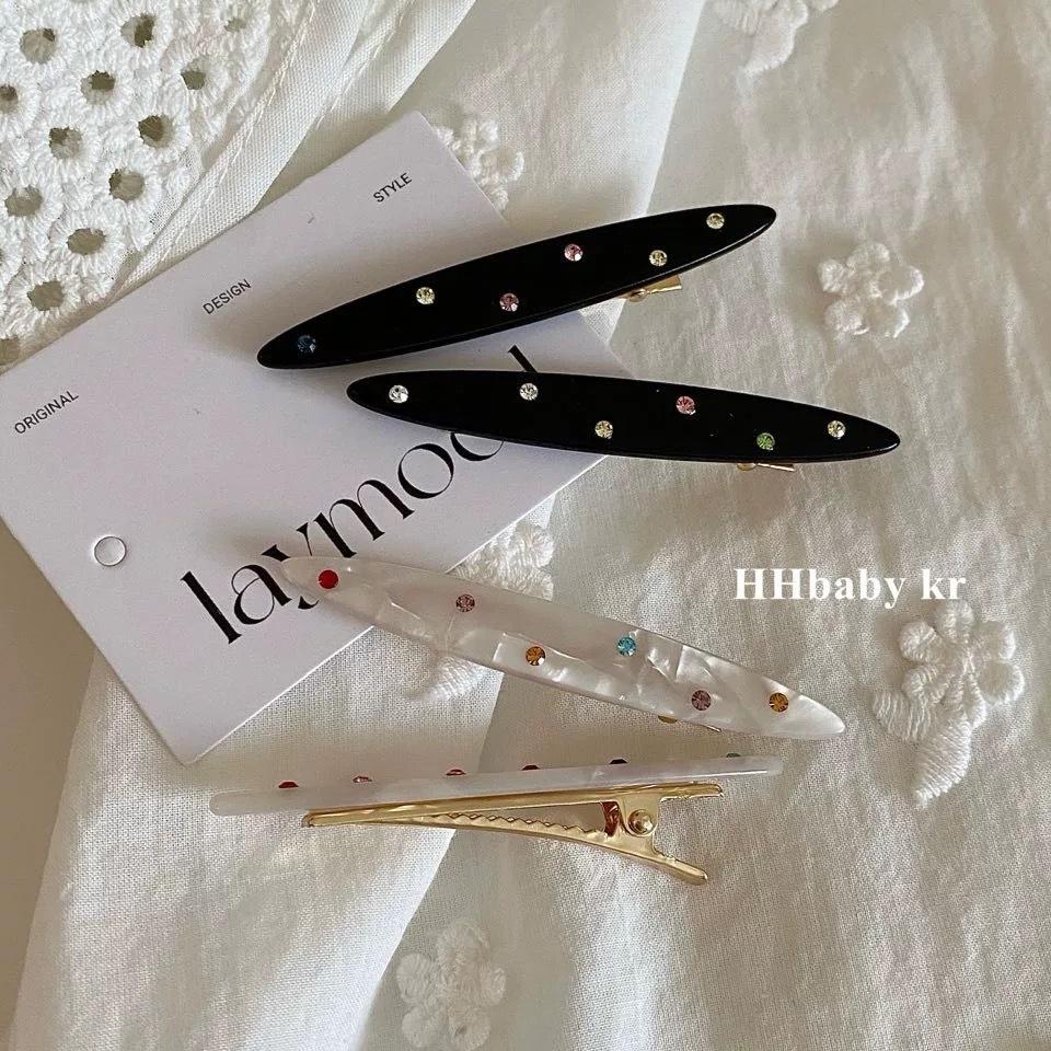 Water Diamond Hair Clips, Sweet Bangs, Side Hair Clips, Oval Duckbill Clips, Hair Accessories