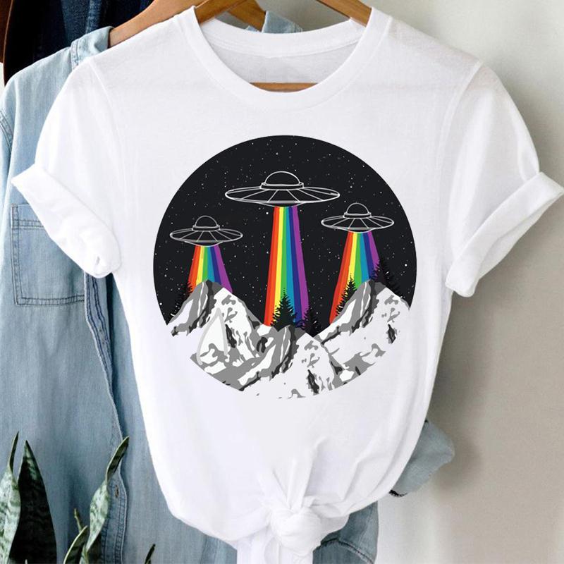 Watercolor Women Clothing Casual Print Tee Top Girl Lovely Summer Fashion T-shirt Short Sleeve Lady Female Graphic T-shirt