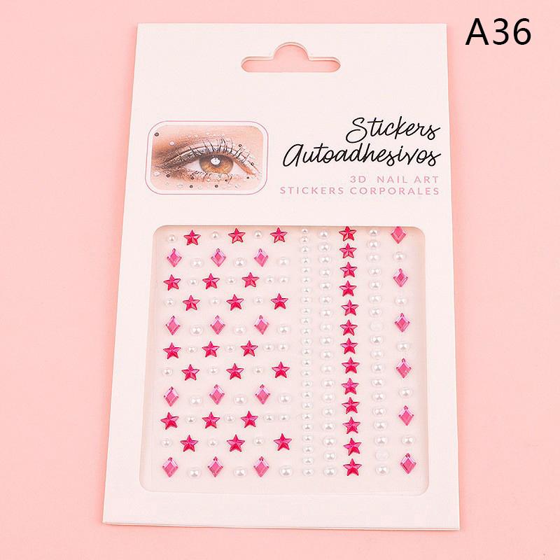 1Sheet Eye Body Face Gems Jewels Pearl Rhinestone Stickers Self Adhesive Crystal Rainbow Makeup Diamonds Face Decoration Sticker
