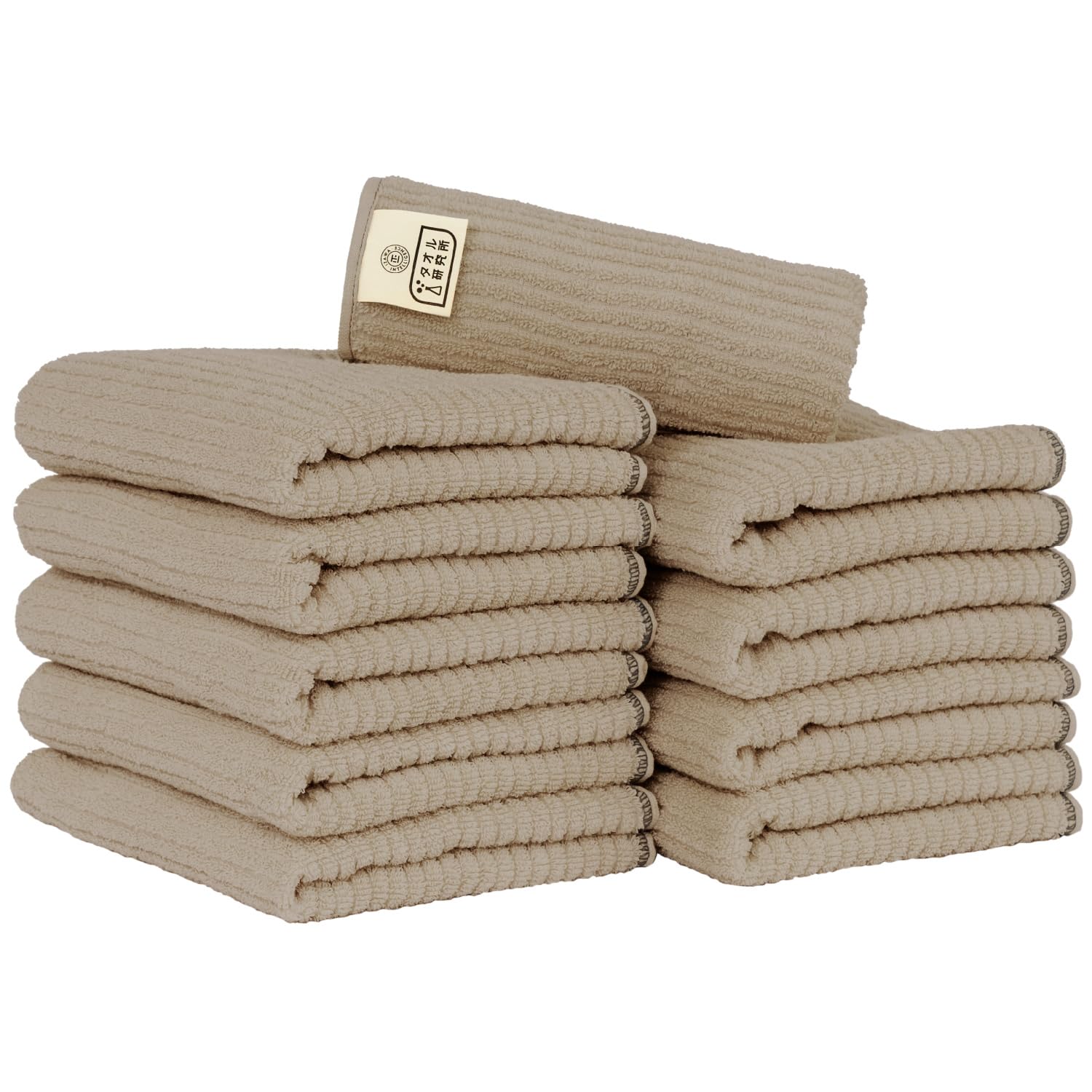 

Towel Institute Face Set of Hotel Ribbed High Speed Durable Colors to Choose Japan Technology [Saratto Touch] #032 Towel, Beige, 10, Specifications,