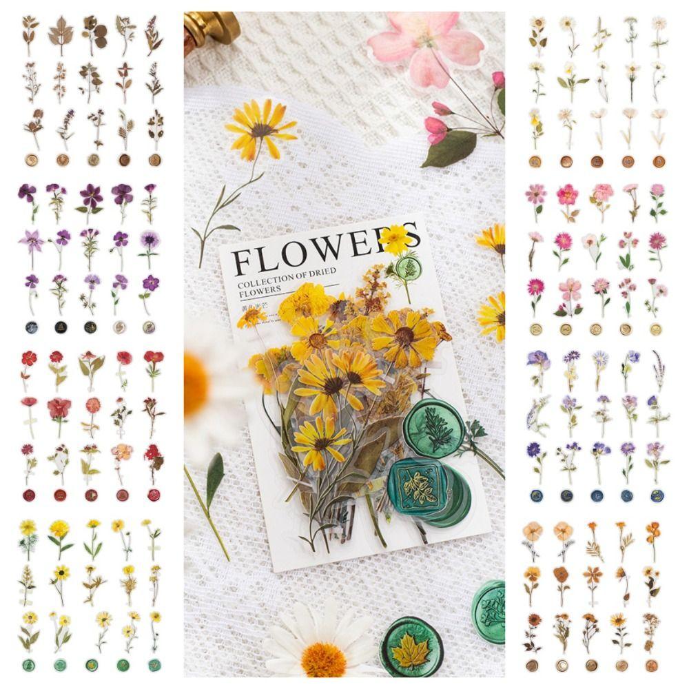 Leaf Flower Sticker Floral Stationery Envelope Sticker DIY Decorative Sticker  Diary Decoration