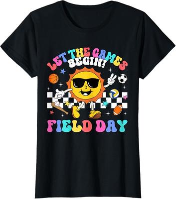 Cute Field Day 2025 Let The Games Begin Teachers Ladies039 Crewneck T-Shirt