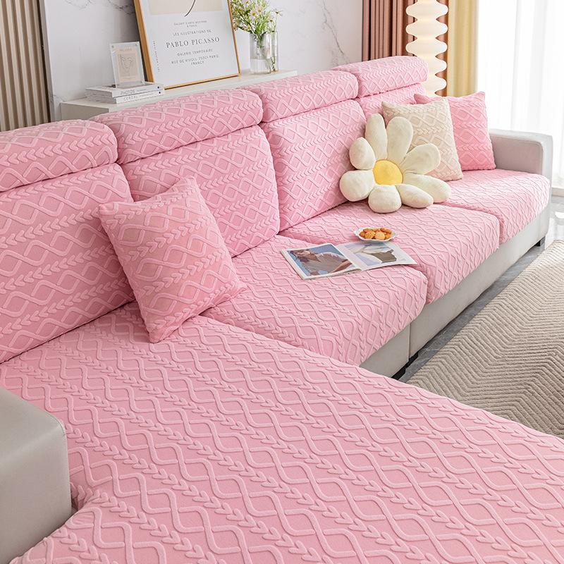Jacquard Polar Fleece Sofa Cover All-inclusive Universal Elastic Sofa Cover Four Seasons Universal Anti-cat Scratch Sofa Cover