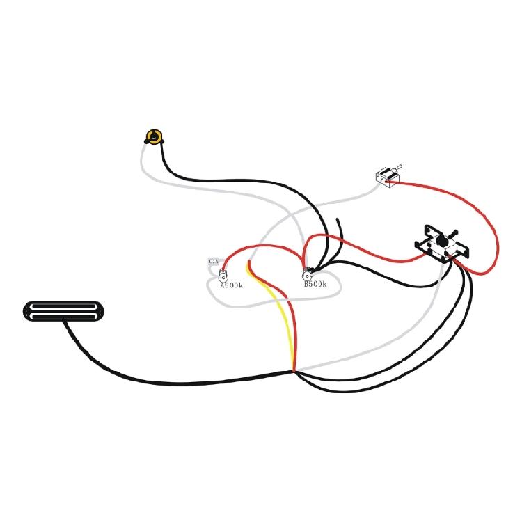 Doppelter Hot Rail Humbucker Single-Coil-Größe Gitarren-Humbucker-Tonabnehmer
