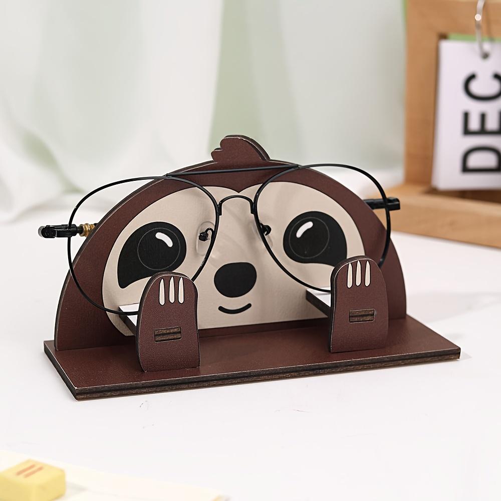 A Stylish Wooden Sloth-Shaped Eyeglass Frame a Detachable Desktop Fashion Eyewear Holder Designed for Women Perfect for Displaying Fashionable Glasses