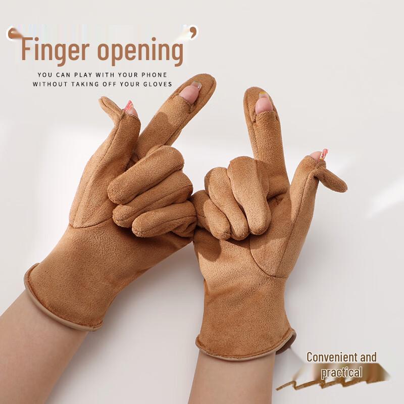 MINISO Women's Fleece-Lined Touchscreen Winter Gloves