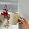 Korean Modern Ins Mugs Coffee Cups Solid Color Cartoon Teddy Bear Ceramic Bread Milk Cup Coffee Table Desktop Drinking Utensils