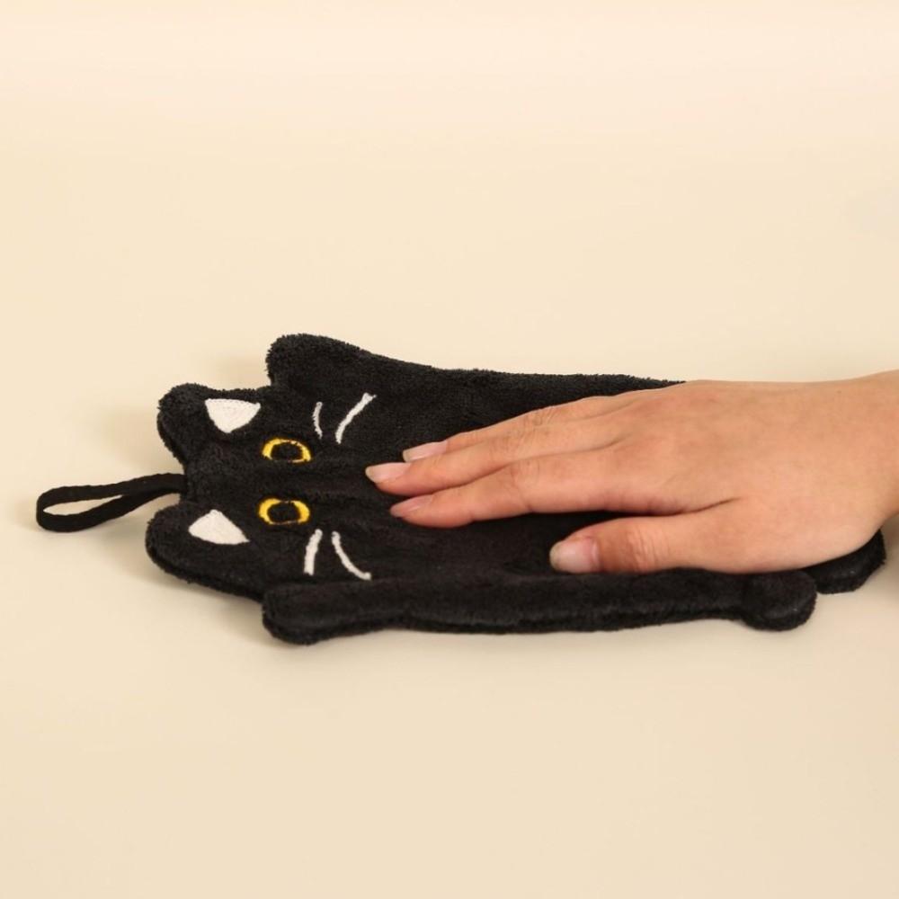 Soft Black Cat Hand Towel Super-Absorbent Kitchen Cleaning Wipe Cloth  Kitchen